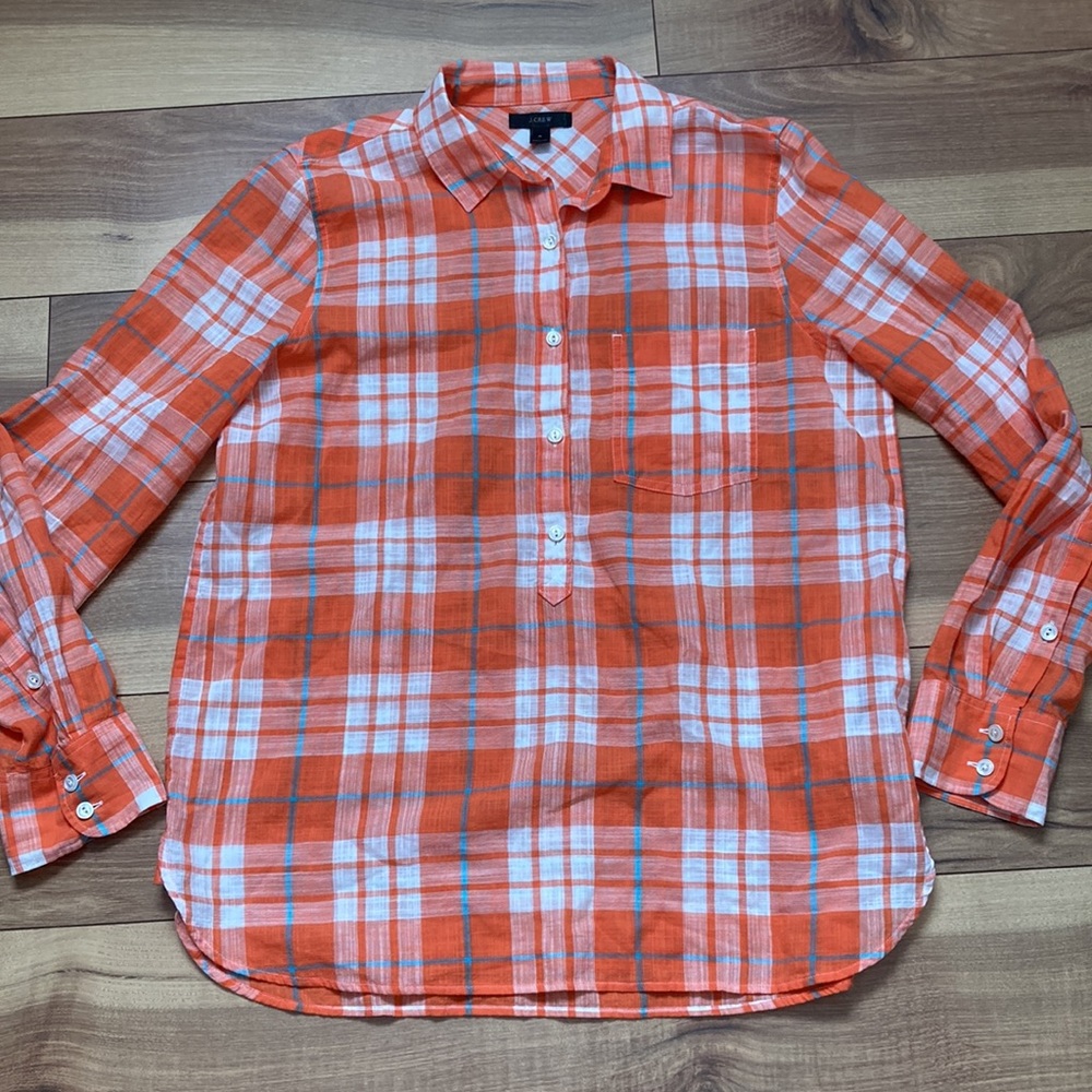 J Crew Gauzy Popover Buttondown 1/2 Buttondown Sh… - image 3